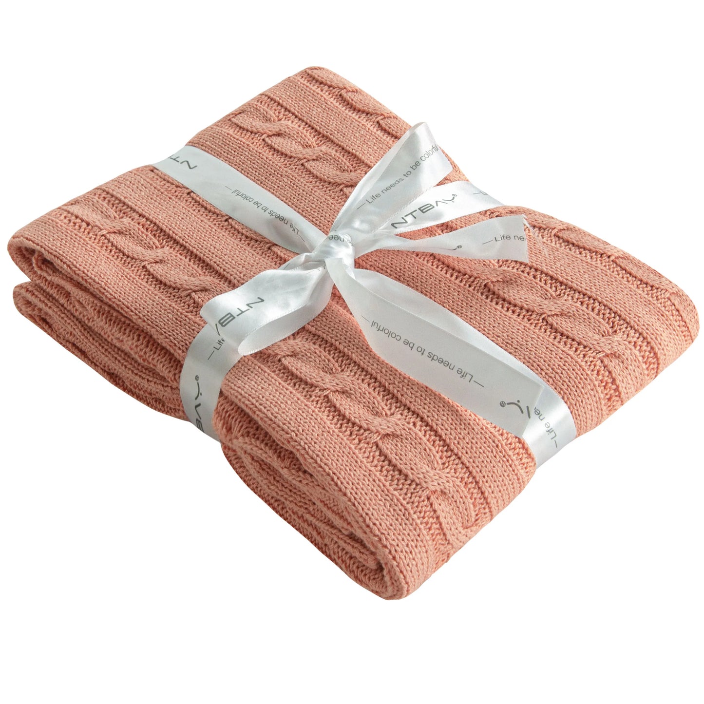 Ntbay 100% Cotton Cable Knit Toddler Blanket, Soft Warm Unisex Baby Blanket for Crib