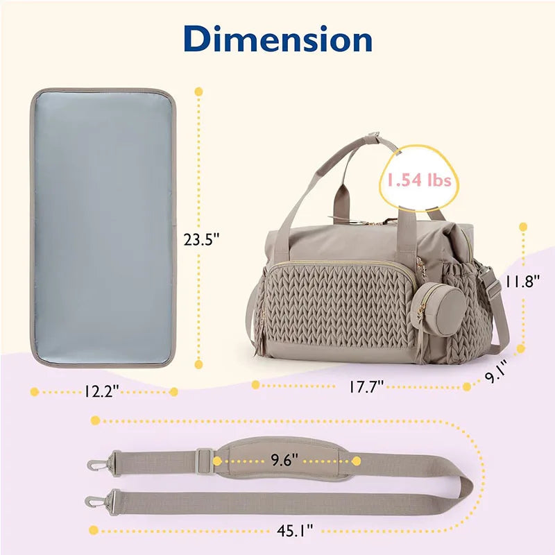 Mommy Diaper Bag Large Capacity Organizer For Baby Diapersr Stroller Hanging Bags Maternity Women Fashion Tote Lightweight