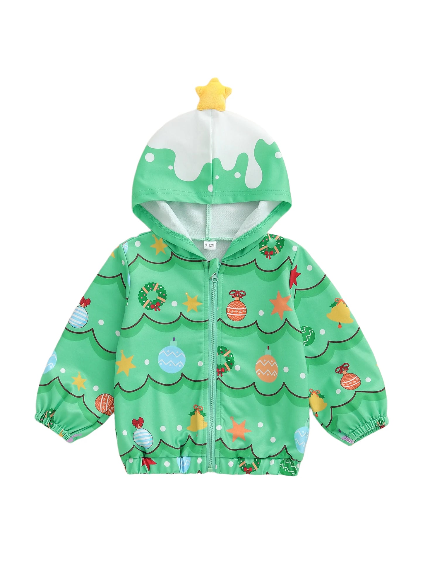 Cute Baby Boy Winter Coats Warm Fleece Hooded Jackets Toddler Snowsuit Outerwear Infant Christmas Clothes with Zipper