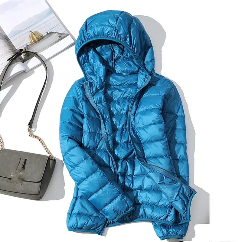Ultra Light Down Jacket 2025 New Parkas basic Winter jackets Female Women velvet hooded Coats autumn Down Jacket Womens Outwear