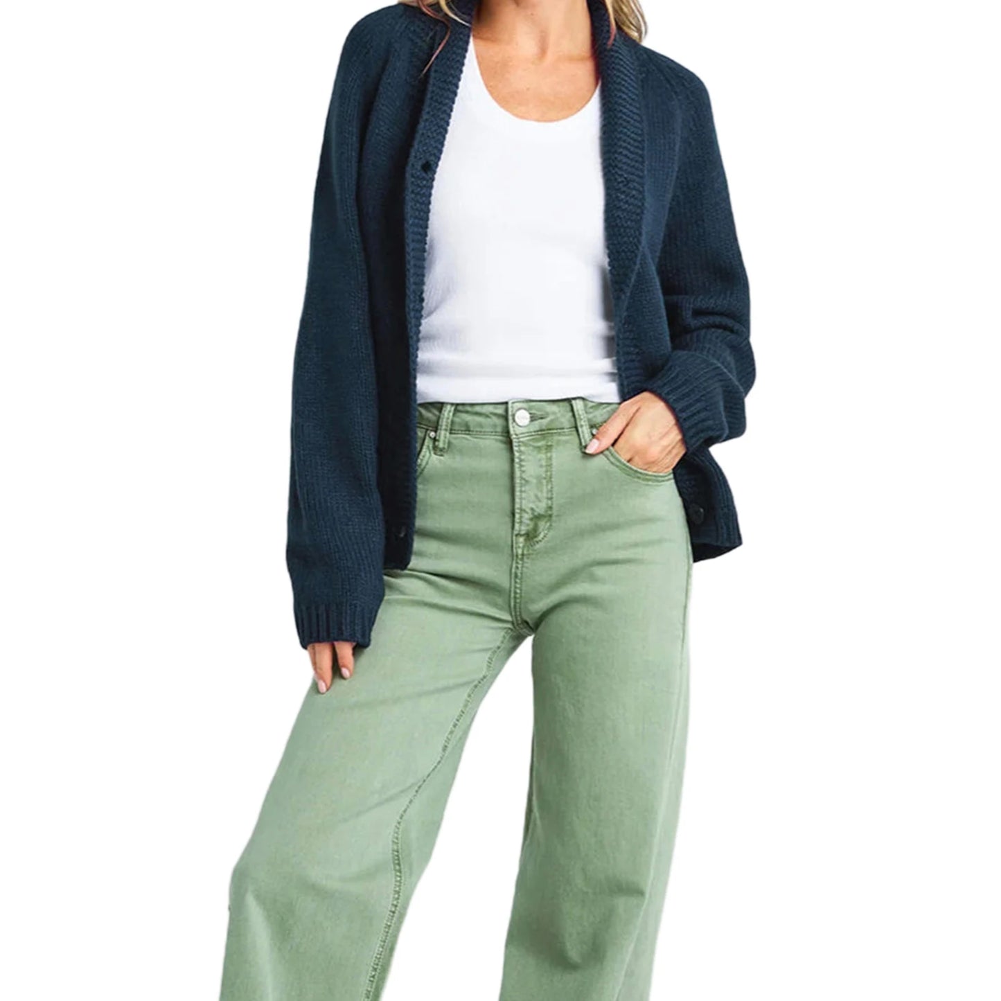 Women s Oversized Chunky Knit Cardigan Sweater with Shawl Collar and Button Down Front - Cozy Winter Fashion Piece