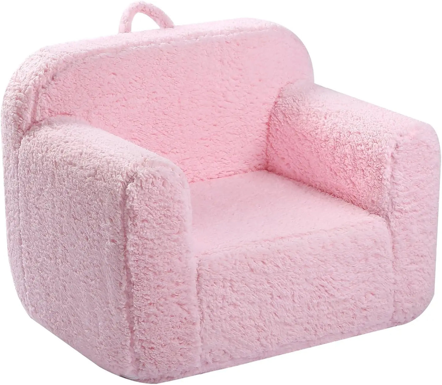 Kids Snuggly-Soft Sherpa Chair, Cuddly Toddler Foam Chair for Boys and Girls, Grey