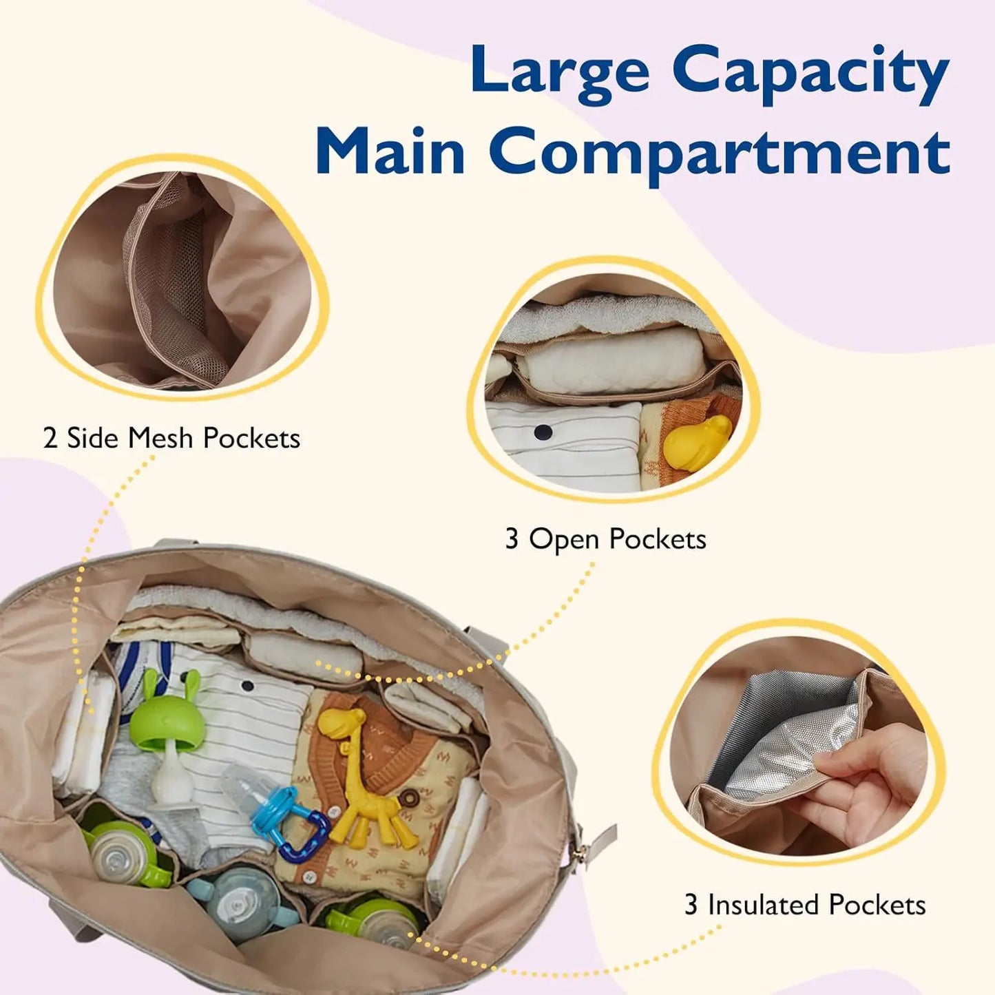 Mommy Diaper Bag Large Capacity Organizer For Baby Diapersr Stroller Hanging Bags Maternity Women Fashion Tote Lightweight