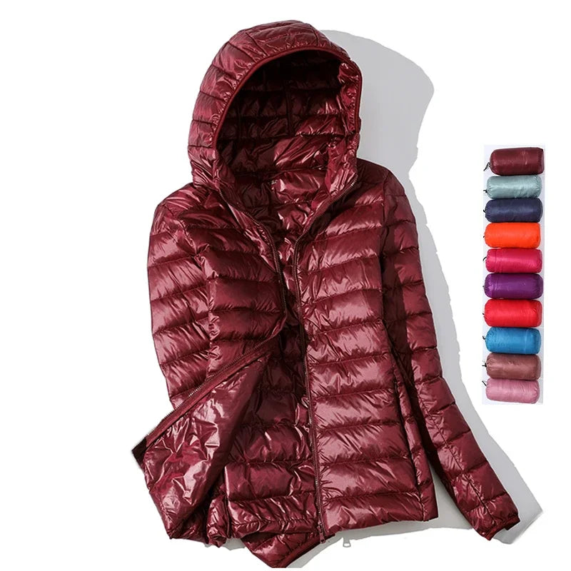 Ultra Light Down Jacket 2025 New Parkas basic Winter jackets Female Women velvet hooded Coats autumn Down Jacket Womens Outwear