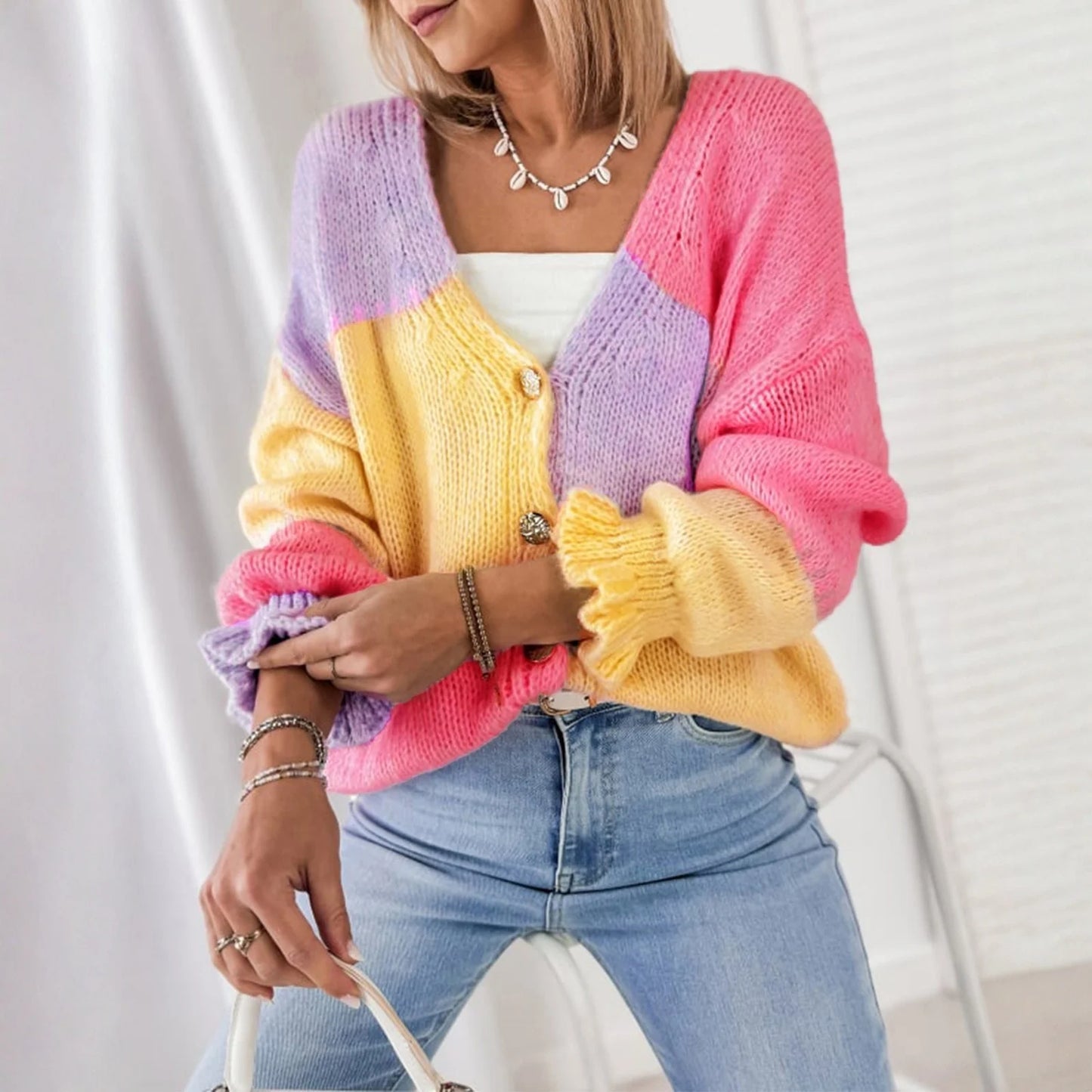 Casual Minimalist Cardigan Knit Outerwear For Women Cardigan Mujer Ropa Mujer Tendencia 2025 Pulls Femmes кардиган женский