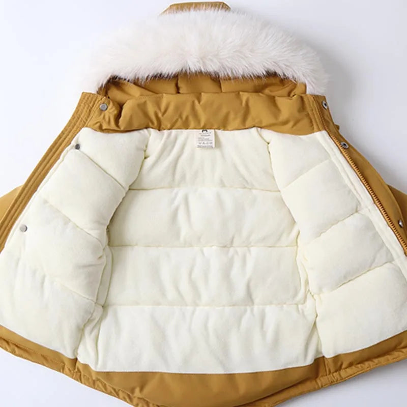 Children's Ski Suit Windproof And Waterproof Down Jacket And Pants Snow Coat Overalls Children Down Pants Parkas Soft Warm Sets