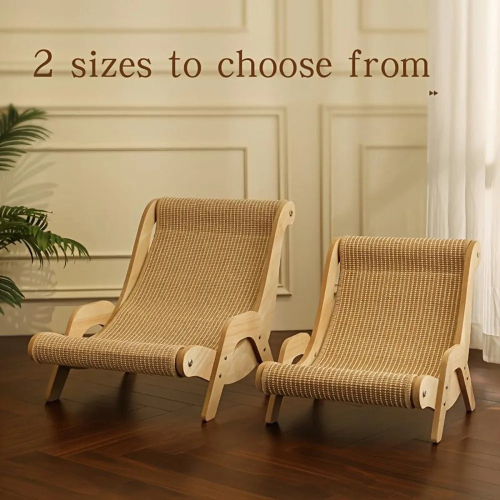 2-In-1 Scratcher - Durable Rope No Tearing Pet Chair Bed Scratch Pad Hammock Durable Perfect For Kittens And Small Pets