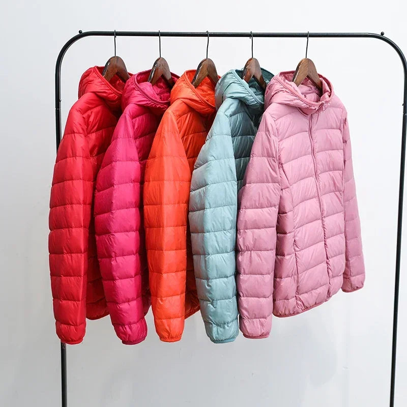 Ultra Light Down Jacket 2025 New Parkas basic Winter jackets Female Women velvet hooded Coats autumn Down Jacket Womens Outwear
