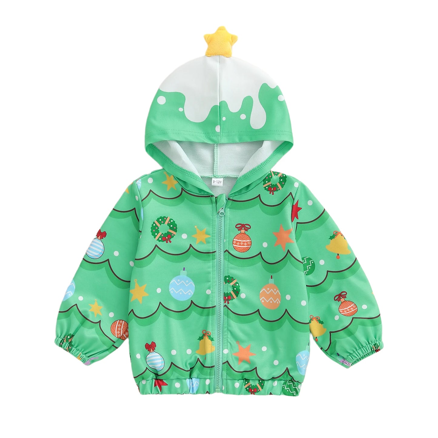 Cute Baby Boy Winter Coats Warm Fleece Hooded Jackets Toddler Snowsuit Outerwear Infant Christmas Clothes with Zipper
