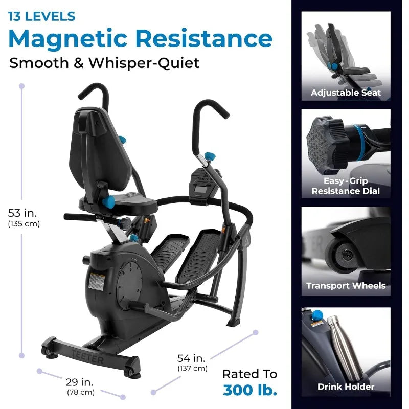 FreeStep Recumbent Cross Trainer Stepper, Zero-Impact Exercise Bike Alternative w/Patented Physical Therapy Stride