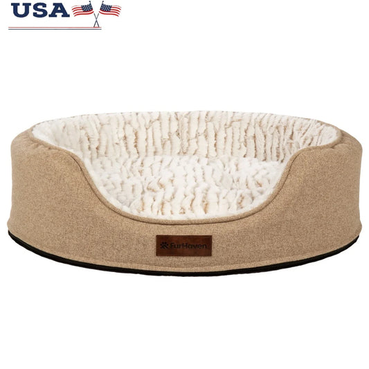 Medium Foam Oval Lounger Dog Cat Bed Reversible Pillow Cozy Cuddler Nest Medical Grade Foam Easy Care Removable Cover