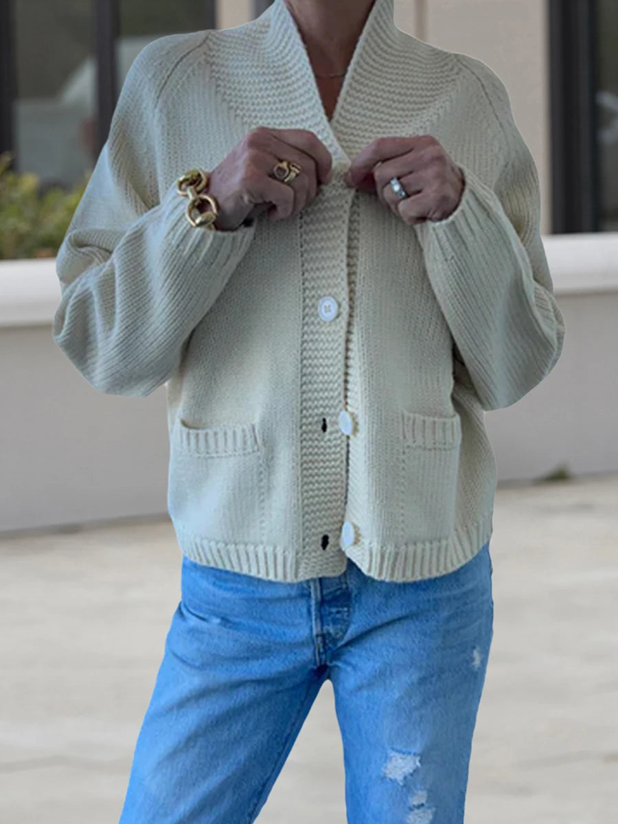 Women s Oversized Chunky Knit Cardigan Sweater with Shawl Collar and Button Down Front - Cozy Winter Fashion Piece