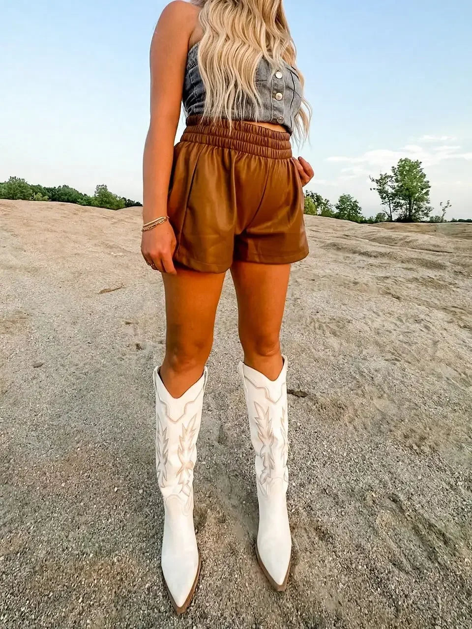 Embroidered Women's Western Knee High Boots Cowboy Retro Chunky Block Heeled Side Zip Vintage Cowgirl Boots For Women Shoes