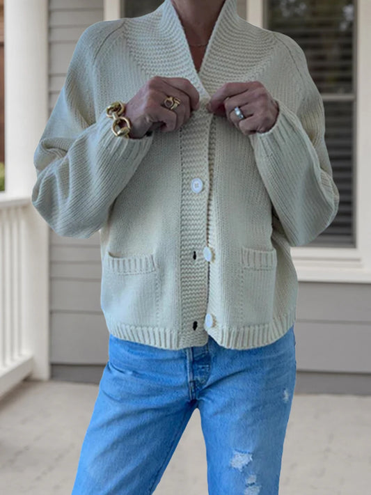 Women s Oversized Chunky Knit Cardigan Sweater with Shawl Collar and Button Down Front - Cozy Winter Fashion Piece