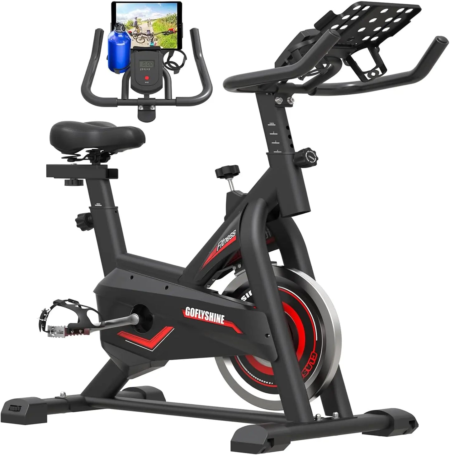 Exercise Bikes Stationary,Exercise Bike for Home Indoor Cycling Bike for Home Cardio Gym,Workout Bike with Ipad Mount & LCD Moni