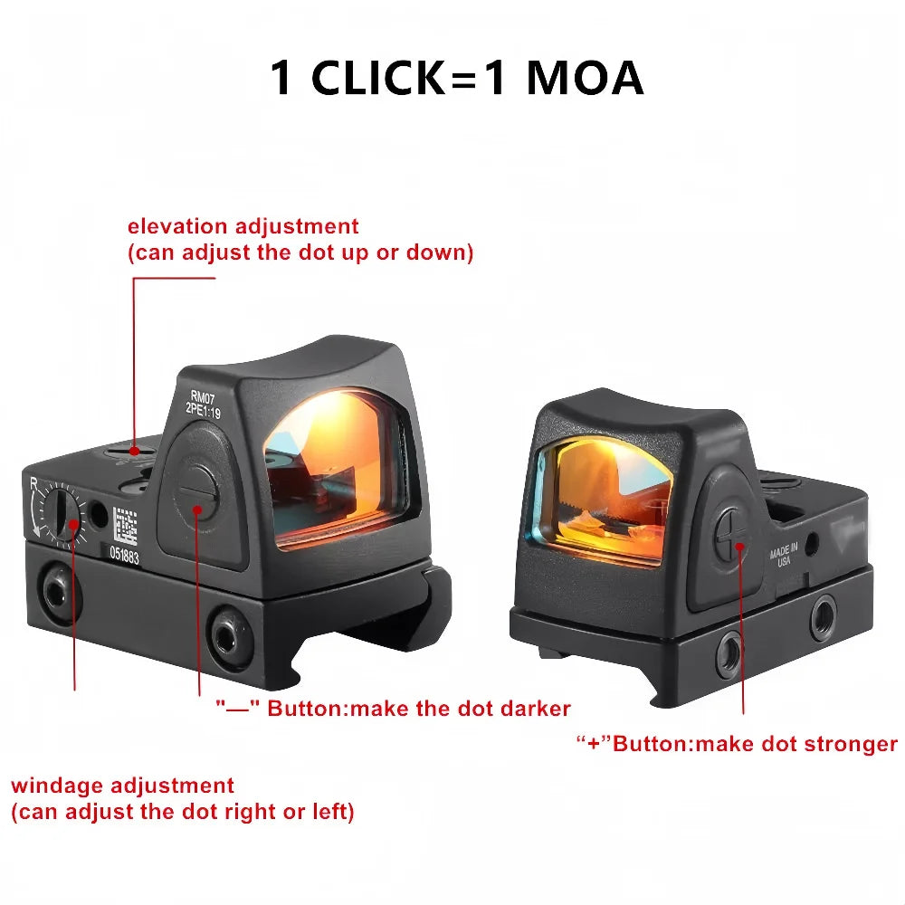 Tactical Mini  Red Dot Reflex Sight 3.25 MOA RMR For Glock Pistol Scope w/ 20mm Mount