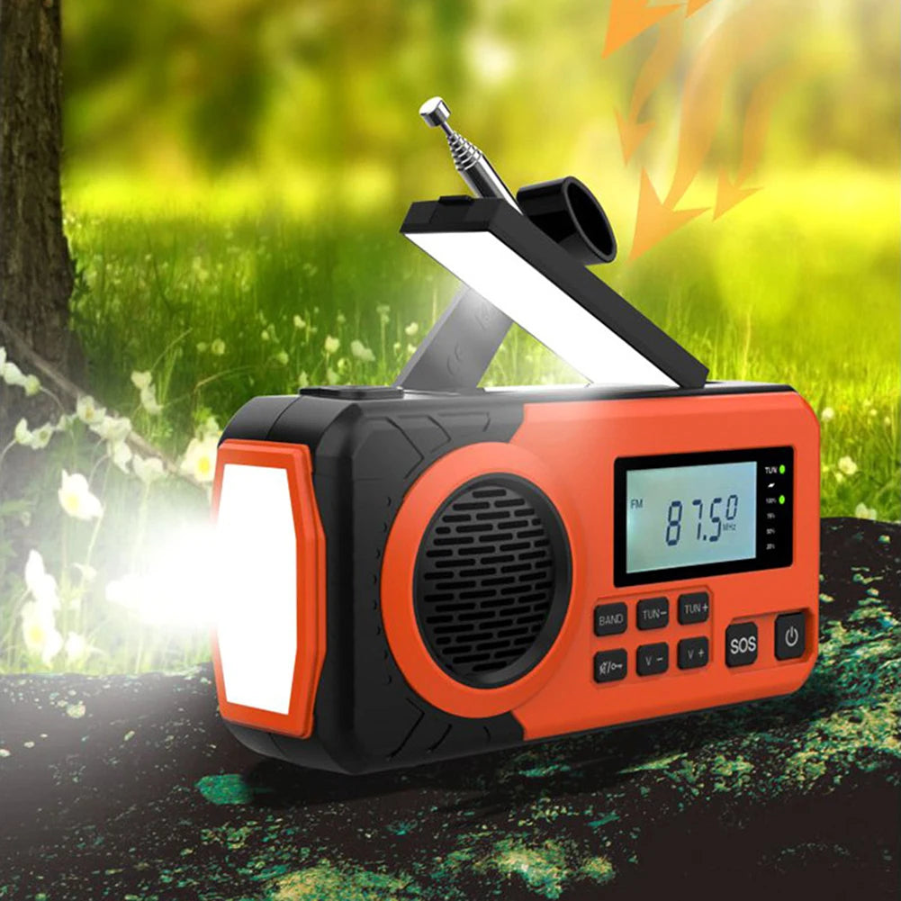 Emergency Hand Crank Radio Solar Powered Radio with Flashlight SOS Alarm AM/FM/SW Radio Solar Radio for Camping Travel Outdoor