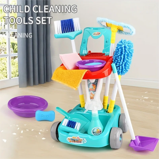Kids Cleaning Set for Toddlers Detachable 12 Pcs Pretend Play Sets Interactive Play Set Birthday Gift for Boys and Girls Aged 3+