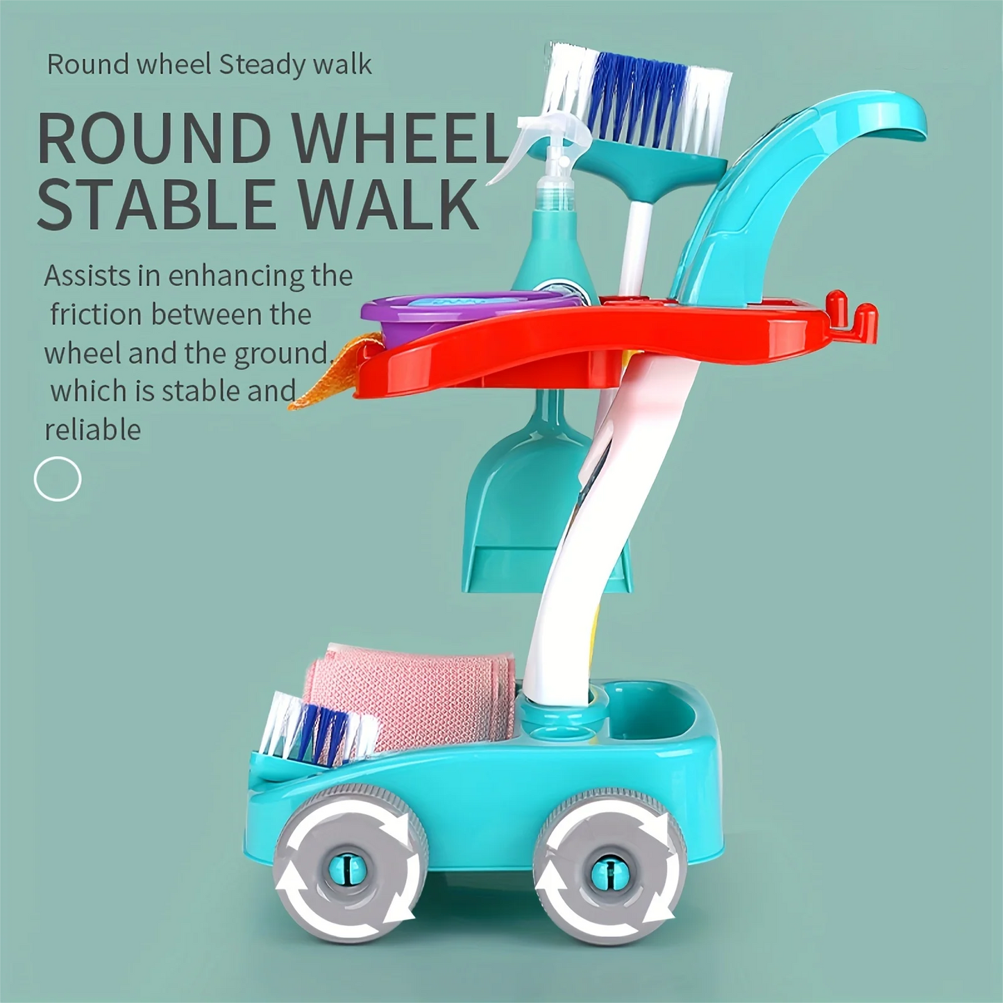 Kids Cleaning Set for Toddlers Detachable 12 Pcs Pretend Play Sets Interactive Play Set Birthday Gift for Boys and Girls Aged 3+