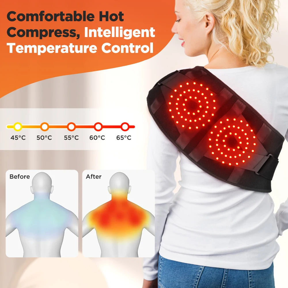 US UK Stock Rechargeable Heated Massage Support Brace Massage Waist Belt Relieve Fatigue Relax Muscle