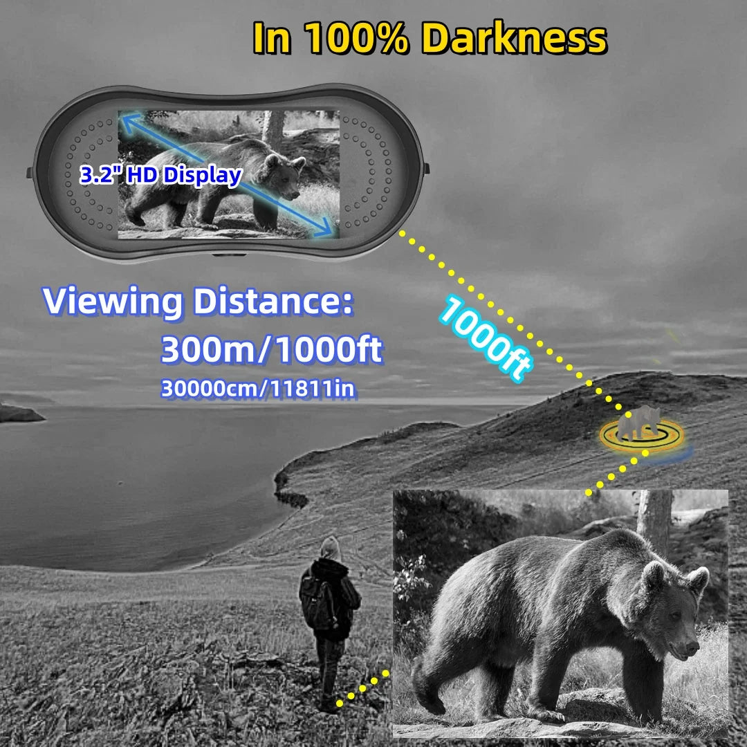 Hunting Night Vision Infrared Night Vision Binoculars 8x Zoom Military Tactical Equipment 300 Meters Dark Observation Distance