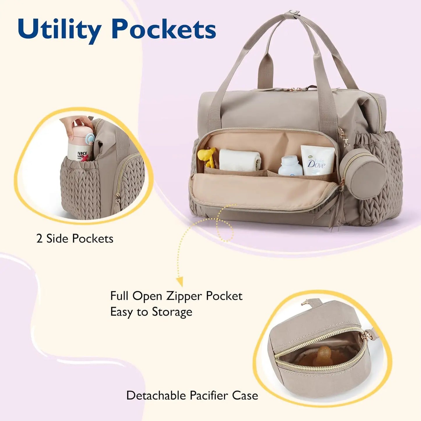 Mommy  Diaper Bag Large Capacity Organizer For Baby Diapersr Stroller Hanging Bags Maternity Women Fashion Tote Lightweight