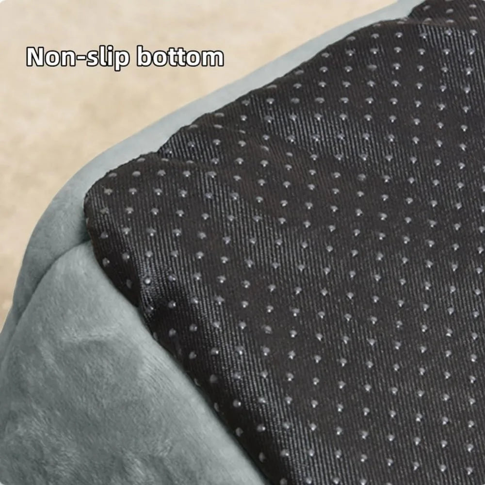 Foldable Dog House Kennel Bed Mat for Indoor Pets,Enclosed Warm Plush Sleeping Nest Bed with Removable Cushion