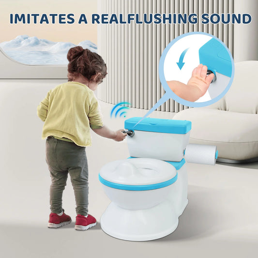 Baby Potty Toilet Real Feel 2-in-1 with Wipes Storage Removable Seat Children's Simulation Training Easy to Clean Assemble