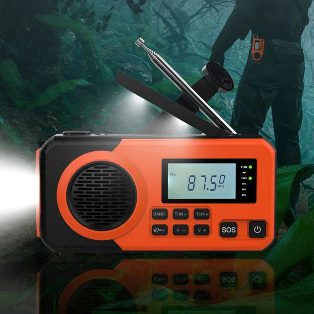 Emergency Hand Crank Radio Solar Powered Radio with Flashlight SOS Alarm AM/FM/SW Radio Solar Radio for Camping Travel Outdoor