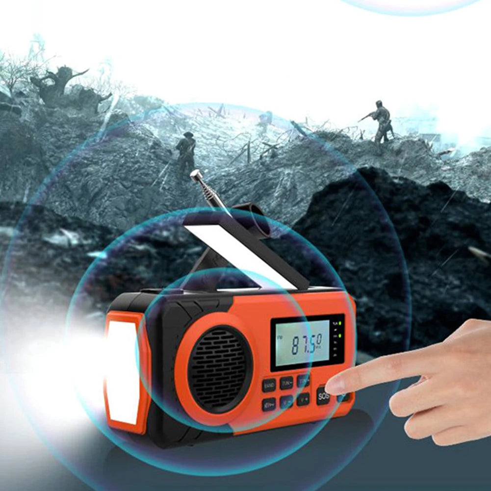 Emergency Hand Crank Radio Solar Powered Radio with Flashlight SOS Alarm AM/FM/SW Radio Solar Radio for Camping Travel Outdoor
