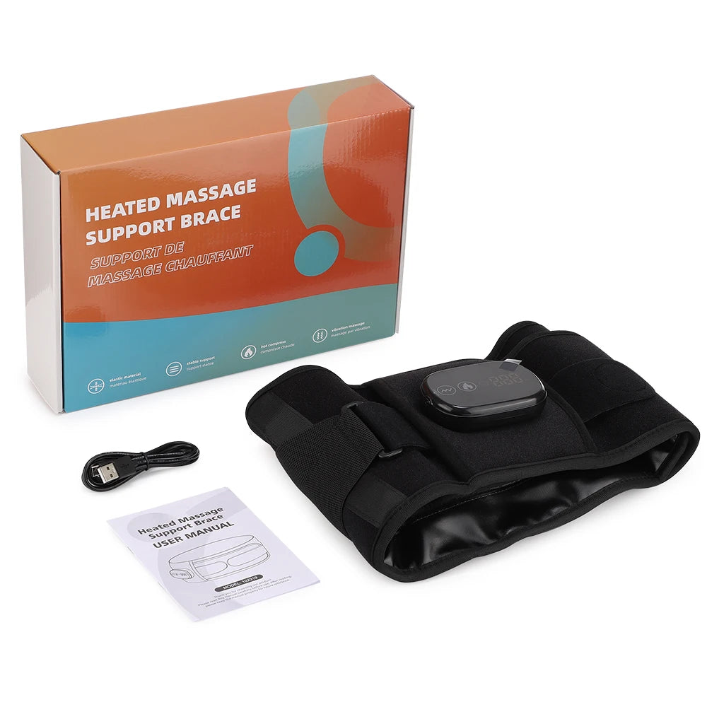 US UK Stock Rechargeable Heated Massage Support Brace Massage Waist Belt Relieve Fatigue Relax Muscle