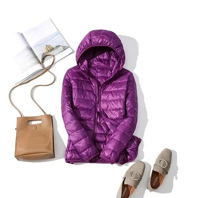 Ultra Light Down Jacket 2025 New Parkas basic Winter jackets Female Women velvet hooded Coats autumn Down Jacket Womens Outwear