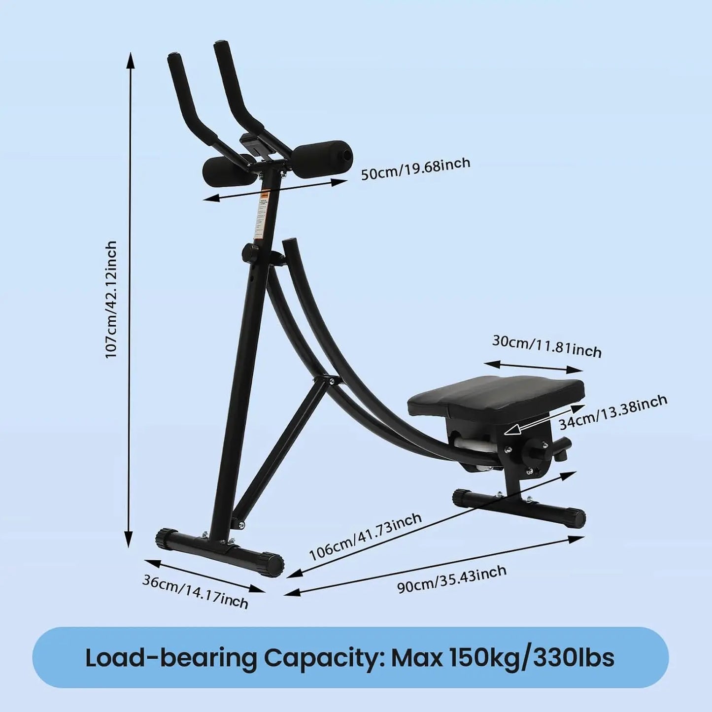 Ab Exercise Machine for Home Use, Less Stress on Neck, Back, and Shoulders, Abdominal/Core Fitness Equipment