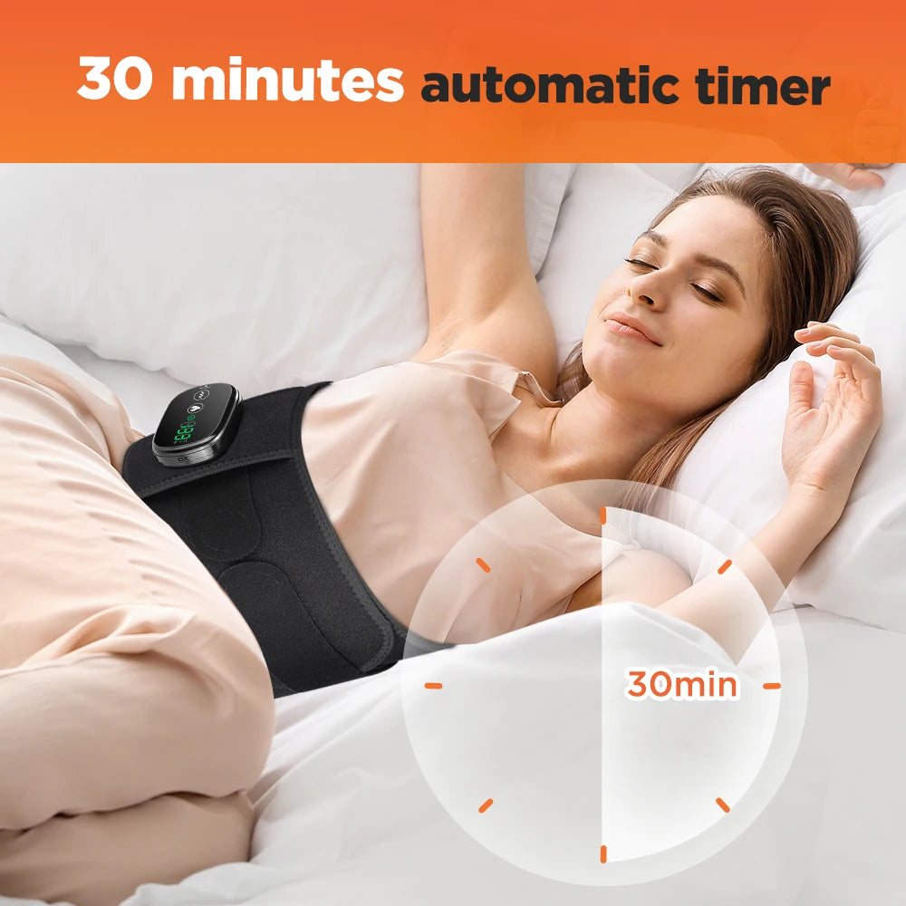 US UK Stock Rechargeable Heated Massage Support Brace Massage Waist Belt Relieve Fatigue Relax Muscle