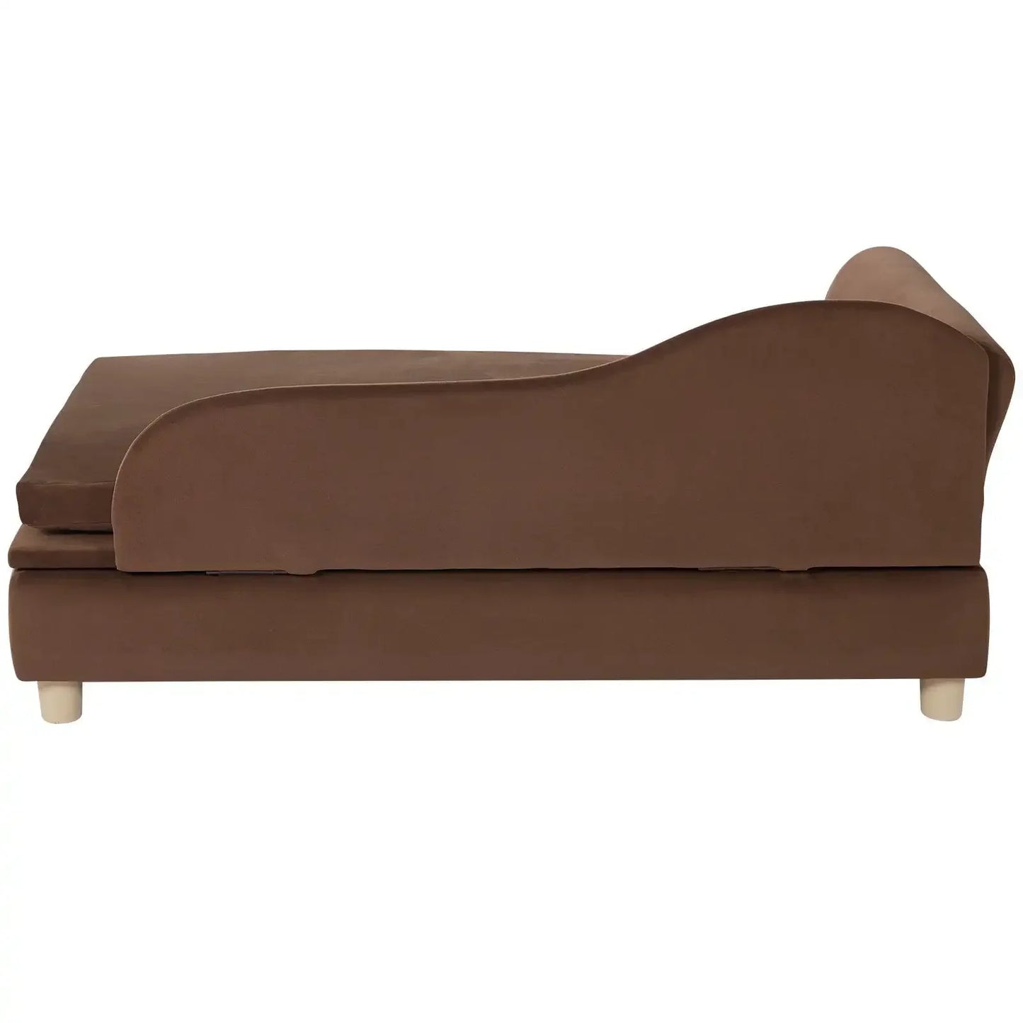 Pet Sofa, Dog Couch for Large-Sized Dogs and Cats, Soft Velvety Dog Sofa Bed, 110 lbs Loading Cat Sofa, Dark Brown