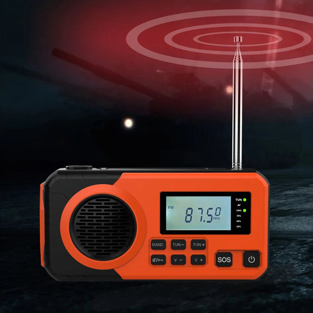 Emergency Hand Crank Radio Solar Powered Radio with Flashlight SOS Alarm AM/FM/SW Radio Solar Radio for Camping Travel Outdoor