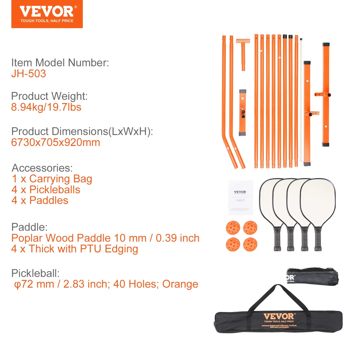 SucceBuy Portable Pickleball Net System 22FT Full Court Official Regulation Size Pickle Ball Nets Outdoor with Court Line