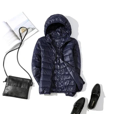 Ultra Light Down Jacket 2025 New Parkas basic Winter jackets Female Women velvet hooded Coats autumn Down Jacket Womens Outwear
