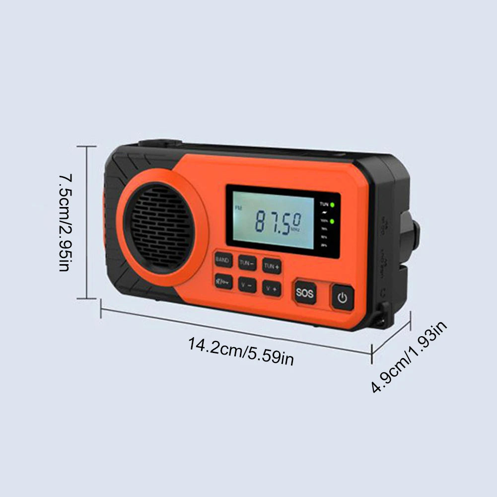 Emergency Hand Crank Radio Solar Powered Radio with Flashlight SOS Alarm AM/FM/SW Radio Solar Radio for Camping Travel Outdoor