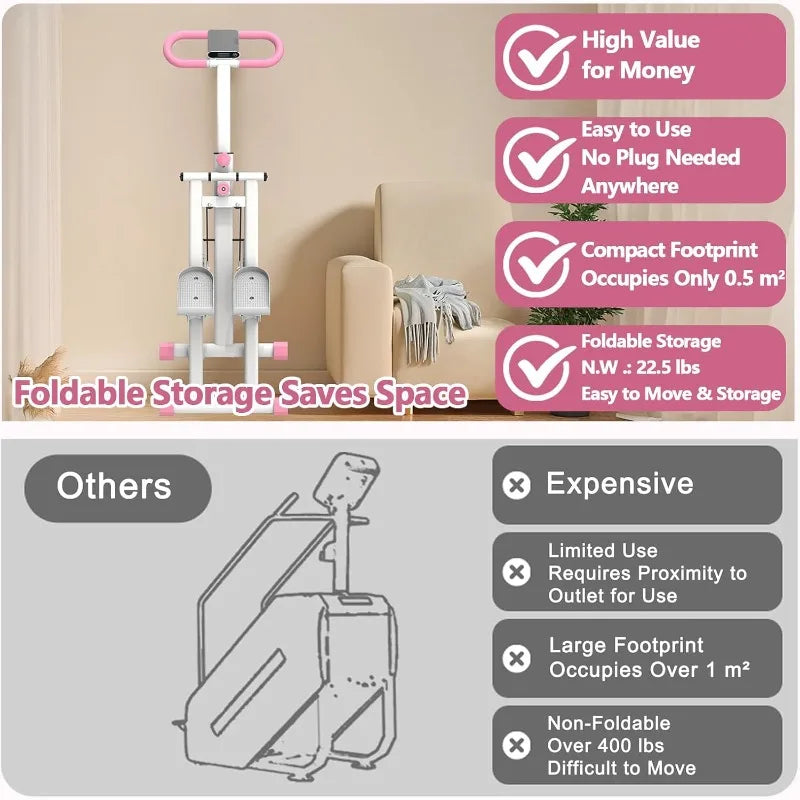 Stair Stepper for Home - Vertical Climber Workout Machine with Stable Frame, Adjustable Handlebar for Full-Body Exercise