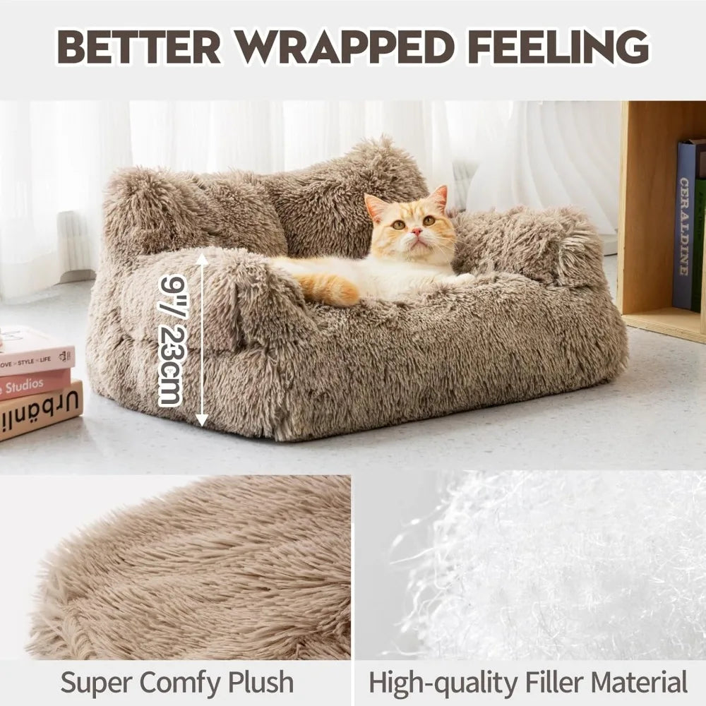 Mewoo Dog Couch, Small Dog Bed with Removable Washable Cover, Cute Cat Couch for Pets, Cat Beds for Indoor Cats with