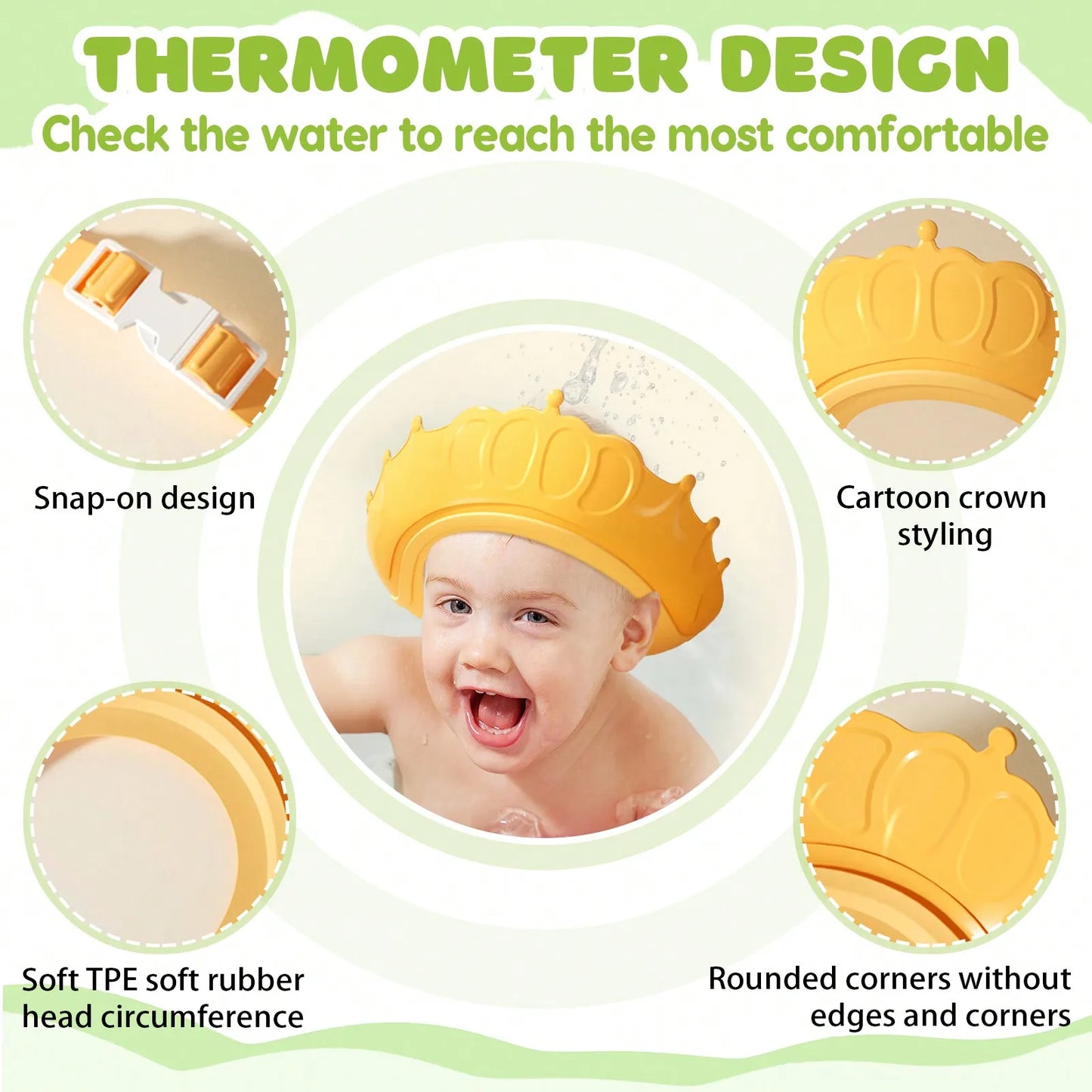 Foldable Baby Bathtub Set for Newborns, Collapsible Baby Tub Portable Travel Baby Thermometer Bathtub for Newborn To Toddler