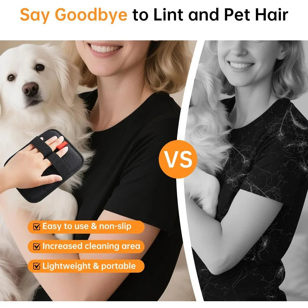 2 Pcs Static Pet Hair Remover Gloves Brush, Reusable Electrostatic Upgrade Efficient Grooming Gloves Brush for Pet Hair, Cat Gro
