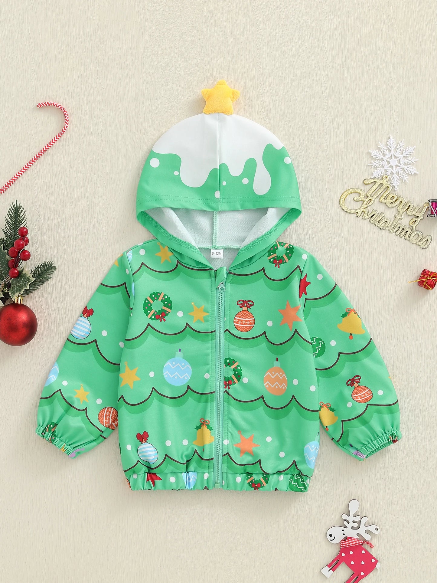 Cute Baby Boy Winter Coats Warm Fleece Hooded Jackets Toddler Snowsuit Outerwear Infant Christmas Clothes with Zipper